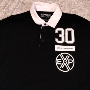 Express polo shirt meduim black and white